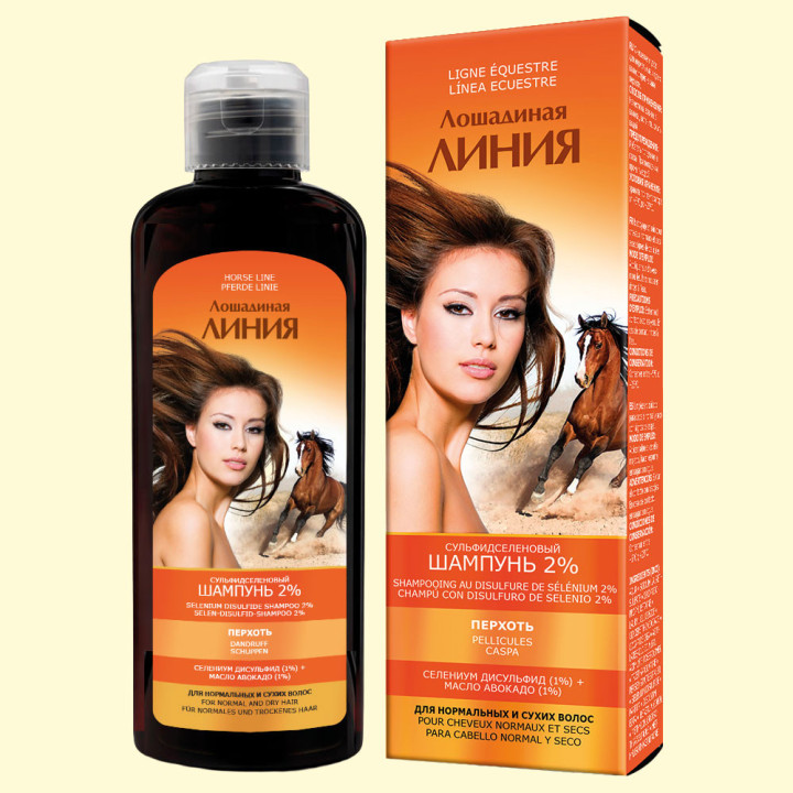 Pharma Group Horse Line – Anti-Dandruff Shampoo 2% for Normal and Dry Hair, 200 ml