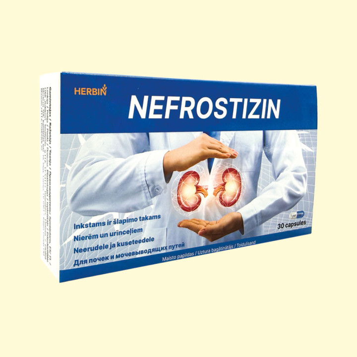 Herbin Nefrostizin, plant extracts of horsetail, yarrow and sedge, 30 capsules