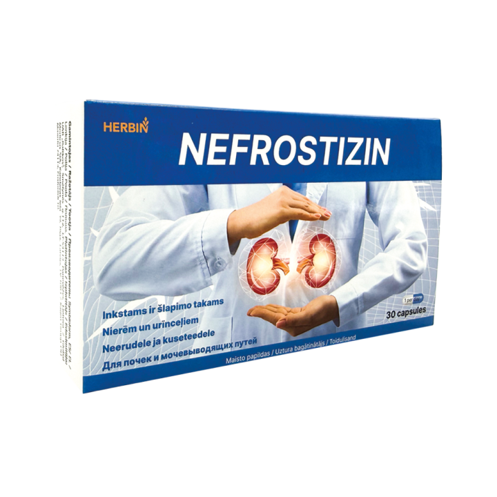 HERBIN Nefrostizin, Pflanzenextrakte aus Schachtelhalm, Schafgarbe und Segge, 30 Kapseln