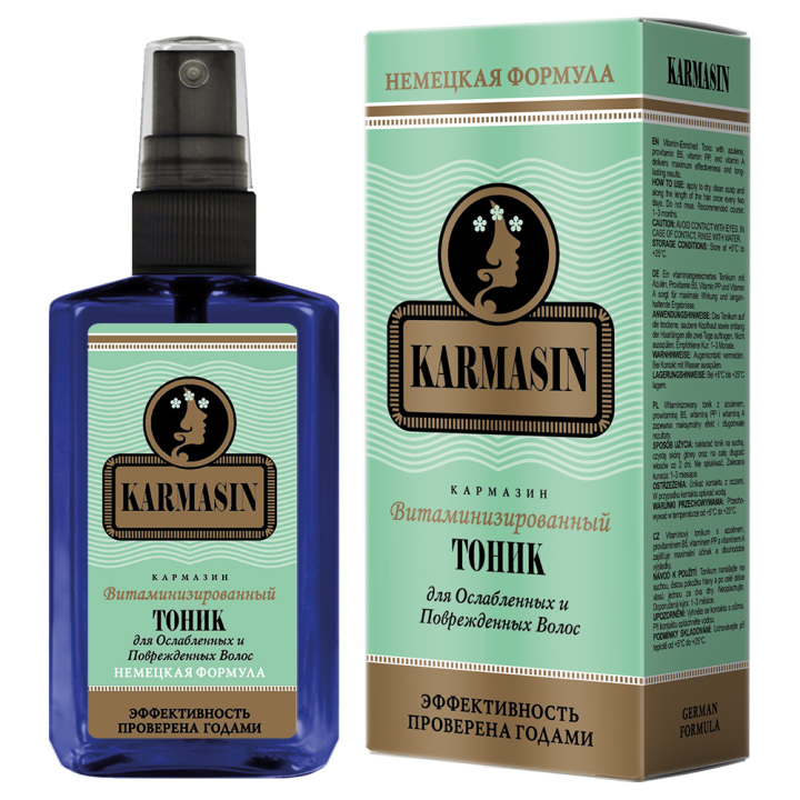 Pharma Group KARMASIN – Vitaminized Tonic for Weak and Damaged Hair, 100 ml