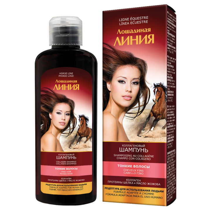 Pharma Group Horse Line – Kollagen Shampoo für Volumen bei feinem Haar, 200 ml