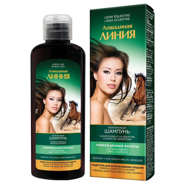 Pharma Group Horse Line – Keratin Shampoo für geschädigtes Haar, 200 ml