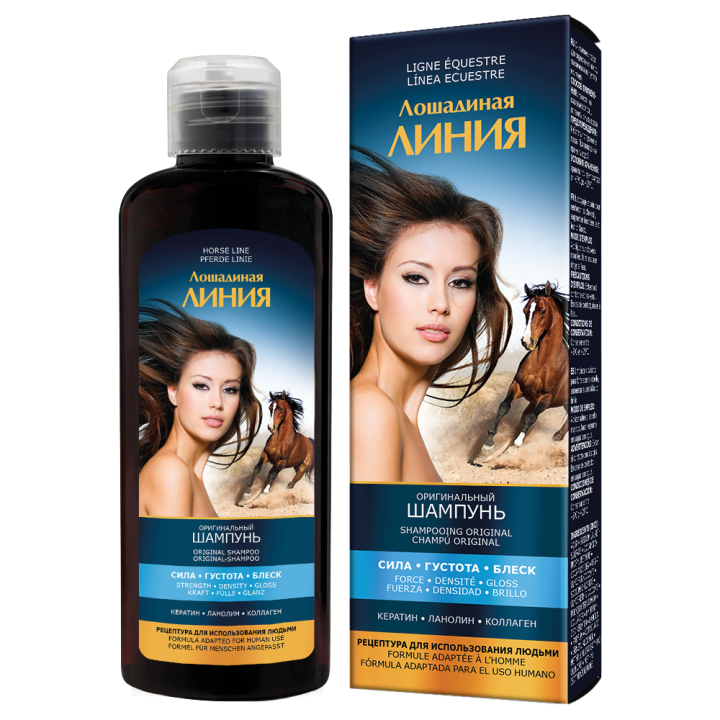 Pharma Group Horse Line – Original Shampoo for Strengthening Hair, Volume and Shine, 200 ml