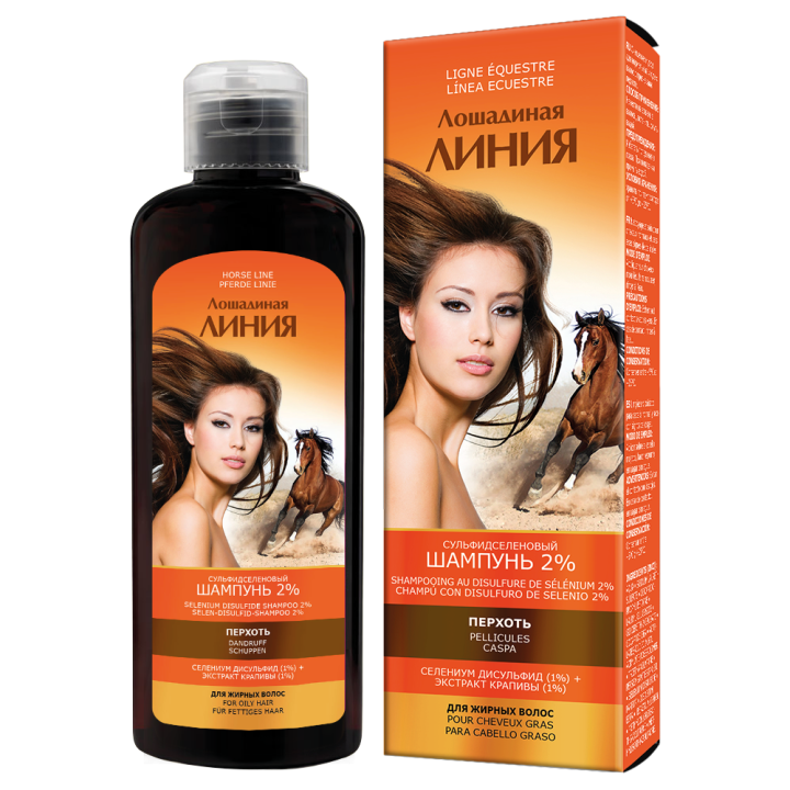 Pharma Group Horse Line – Anti-Schuppen-Shampoo 2% für fettiges Haar, 200 ml