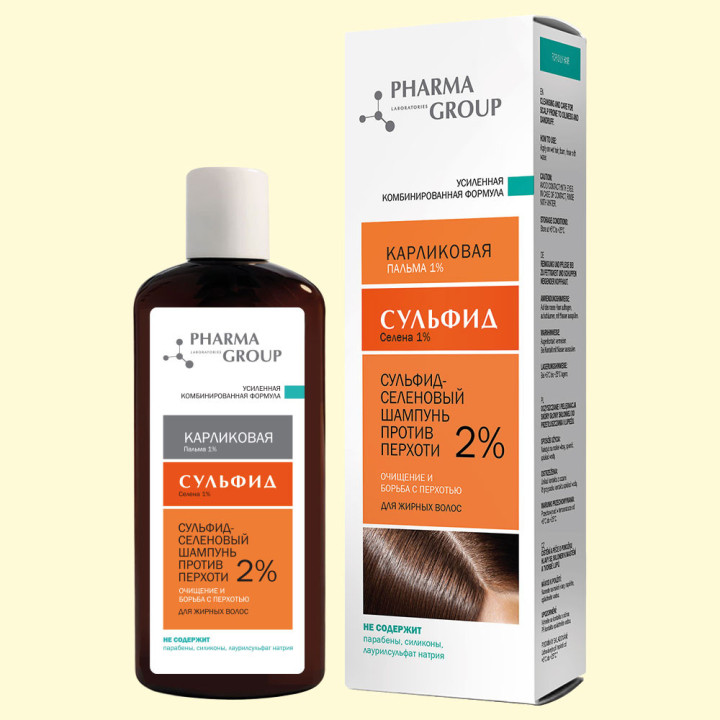 Pharma Group Сульсеновый шампунь против перхоти 2% для жирных волос, 150 мл *