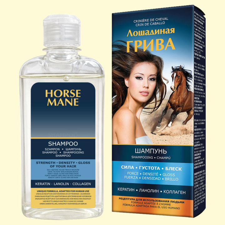 Pharma Group Horse Mane – Strengthening Shampoo with Keratin, Lanolin and Collagen, 350 ml