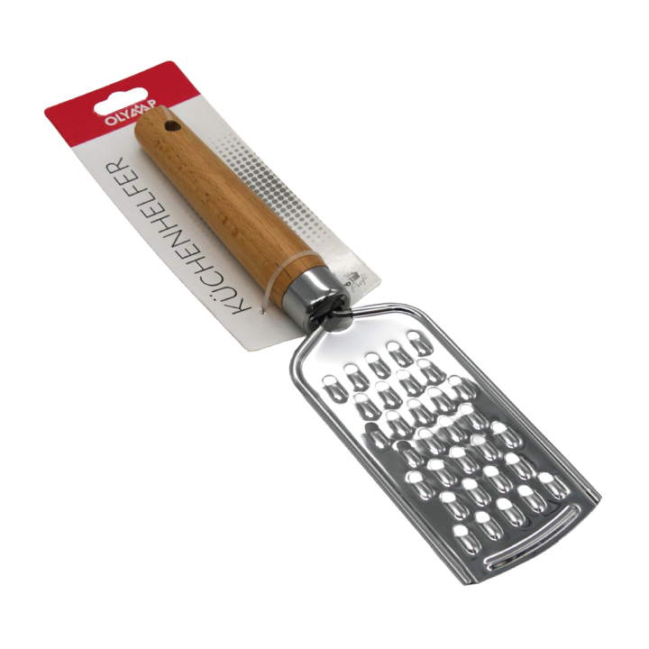 Hand grater, single-sided, coarse holes, 24 cm, wood, steel