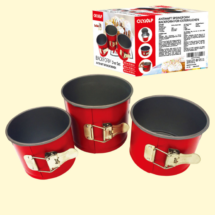 Set of 3 pieces Baking mold Ø 12, 14 and 16 cm, Height: 10,6 and 10,8 cm cm cm