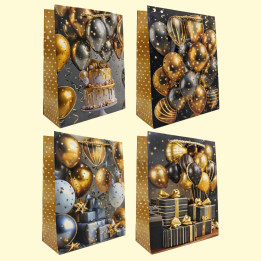 Geschenktasche 12er Set, 18 x 24 x 8,5 cm