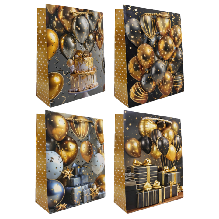 Geschenktasche 12er Set, 18 x 24 x 8,5 cm