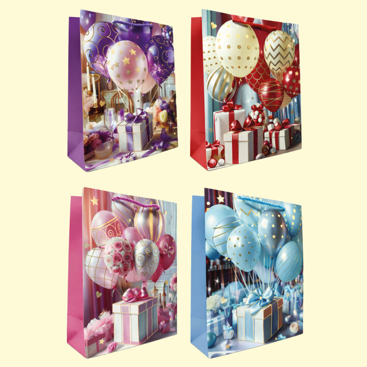 Geschenktasche 12er Set, 26 x 32 x 10 cm