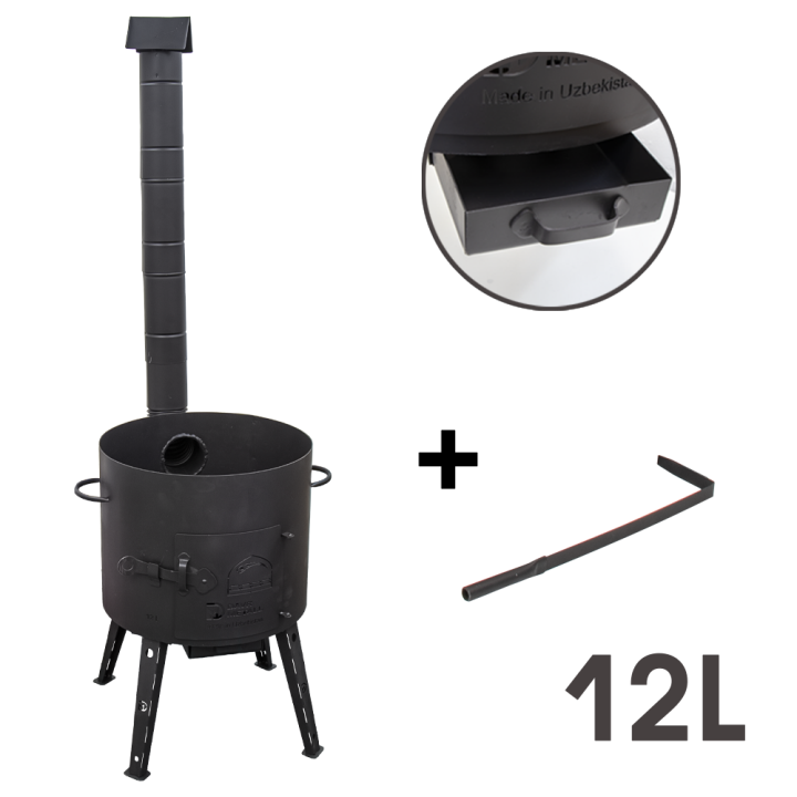 Utschak mit Schornstein für Kasan 12 L, Stahl 2 mm, Ø 392 mm, 136 cm *
