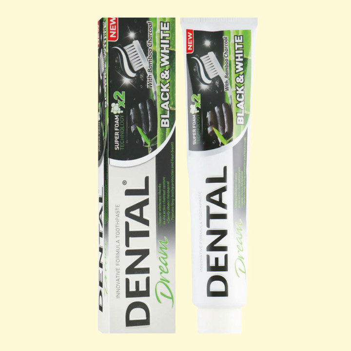 DENTAL Dream Black & White Zahnpasta mit Bambuskohle, 100 ml
