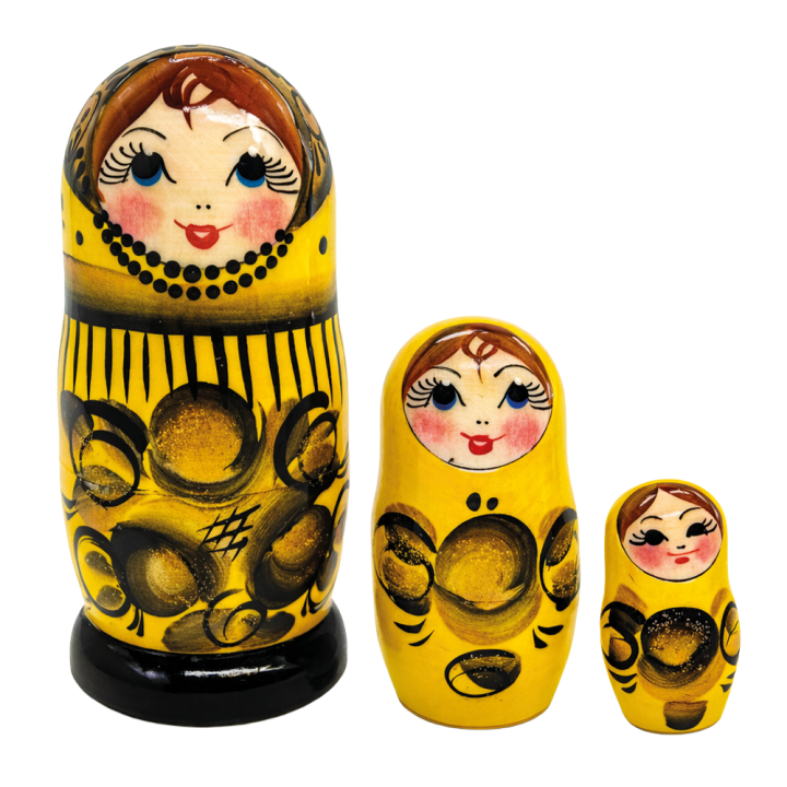 Matryoshka Yellow Lily M3, 11 cm