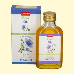 Flaxseed oil, 100 ml, multilingual packaging: RU, DE, EN, FR, ES, IT