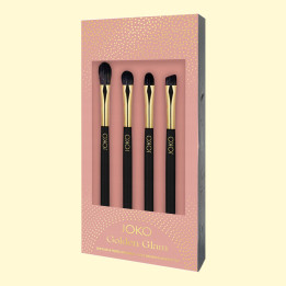 The JOKO Golden Glam set includes 4 professional eye makeup brushes.