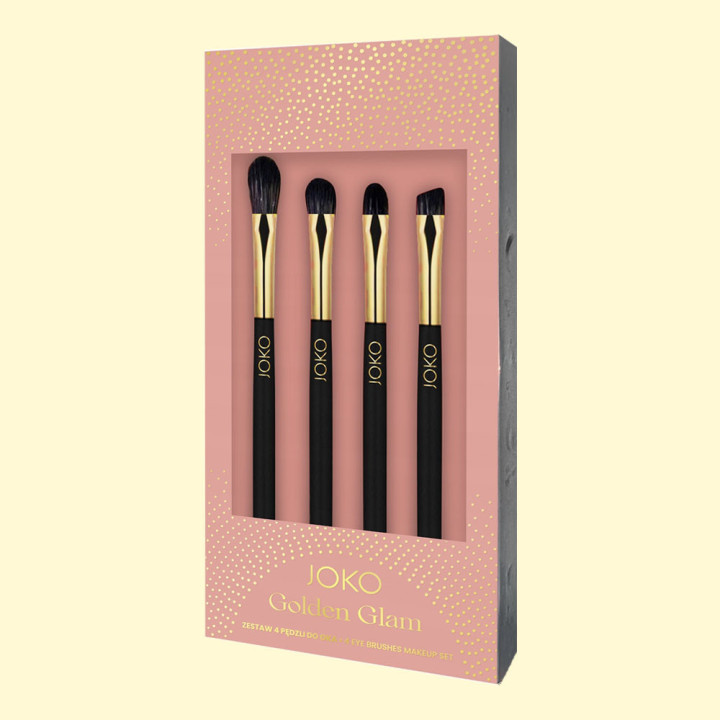 Набор JOKO Golden Glam из 4 профессиональных кистей для макияжа глаз