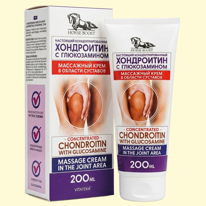 Massagecreme für den Gelenkbereich mit Chondroitin und Glucosamin, 200 ml