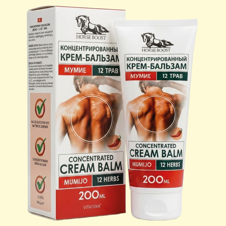 Creme-Balsam mit 12 Heilkräutern und Mumijo, 200 ml