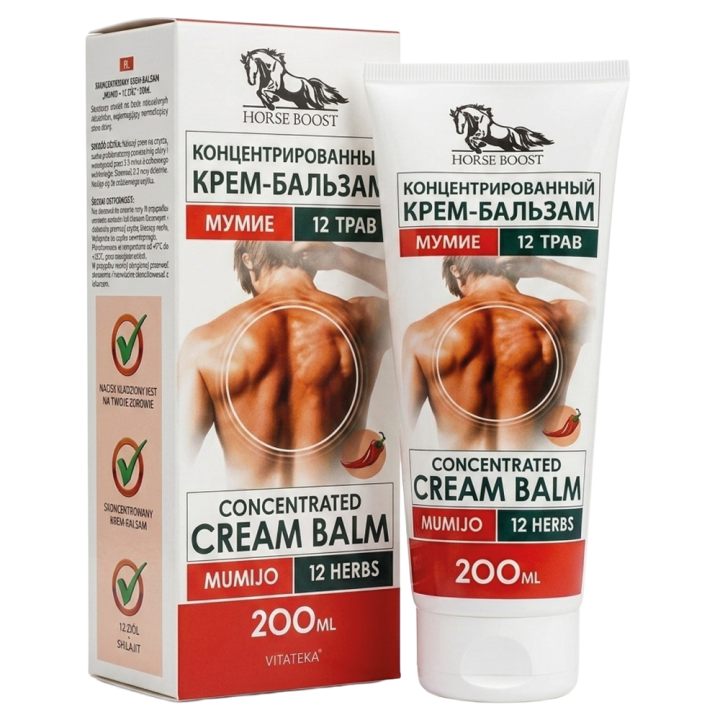 Cream-Balm with 12 medicinal herbs and Mumio, 200 ml