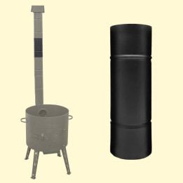 Part of the chimney pipe for the chugun with a flue, 9 x 9 x 25 cm