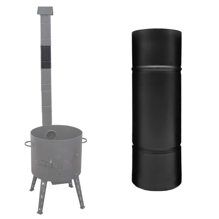 Part of the chimney pipe for the chugun with a flue, 9 x 9 x 25 cm