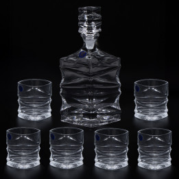 Whisky glass set 1L decanter + 6 glasses 250 ml