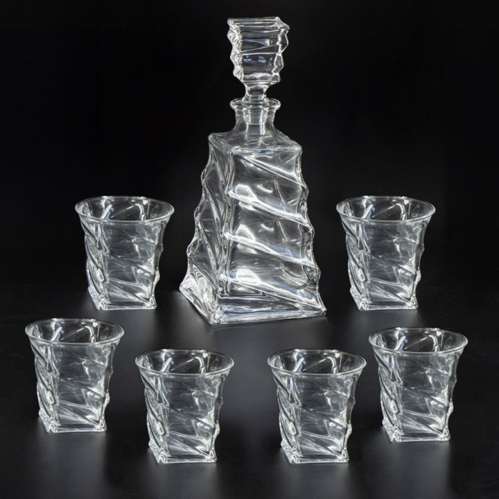 Whisky glass set 700 ml decanter + 6 glasses 220 ml