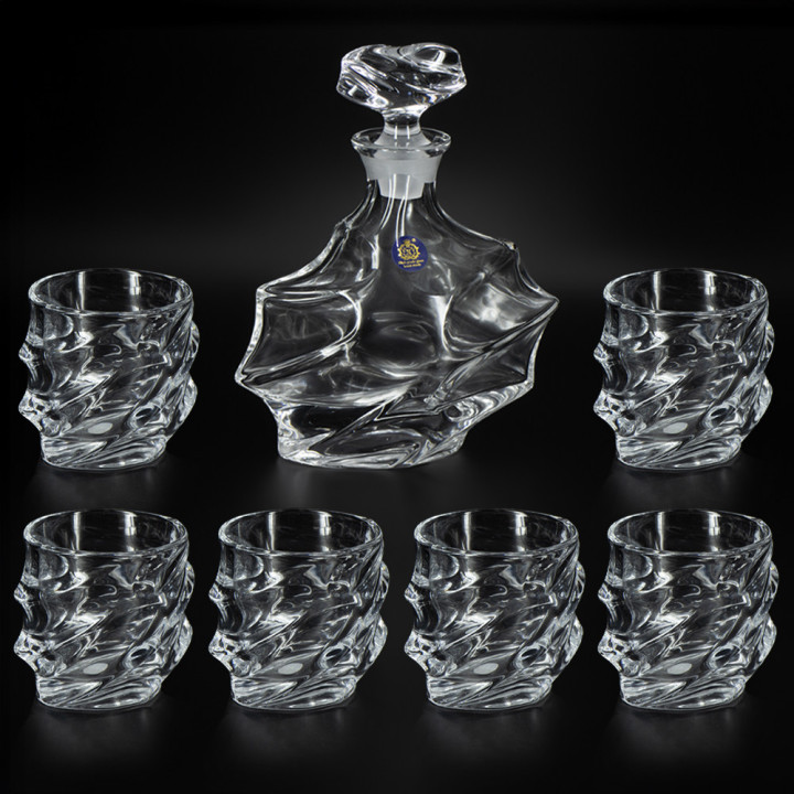 Whiskyglas-Set Karaffe 800 ml + 6 Gläser 300 ml