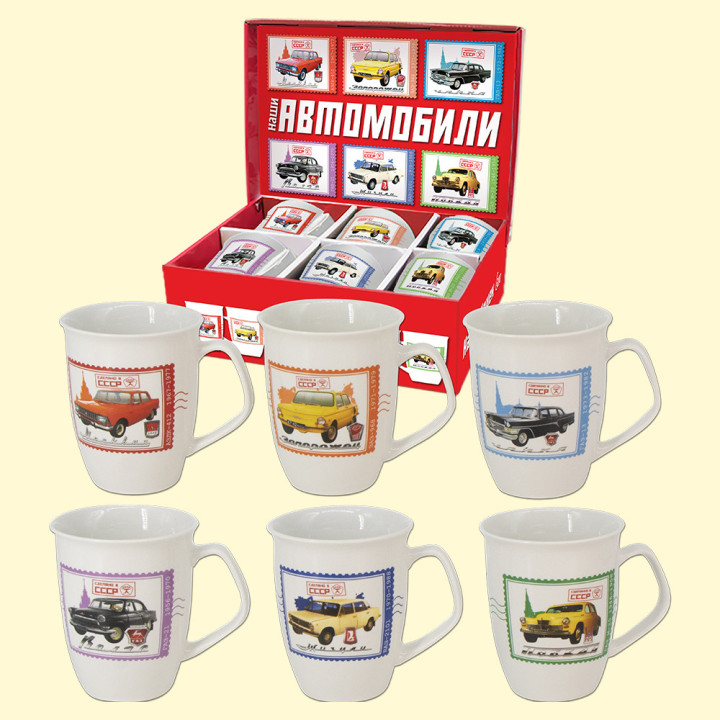 6-Tassen-Set Retro Autos, 330 ml *