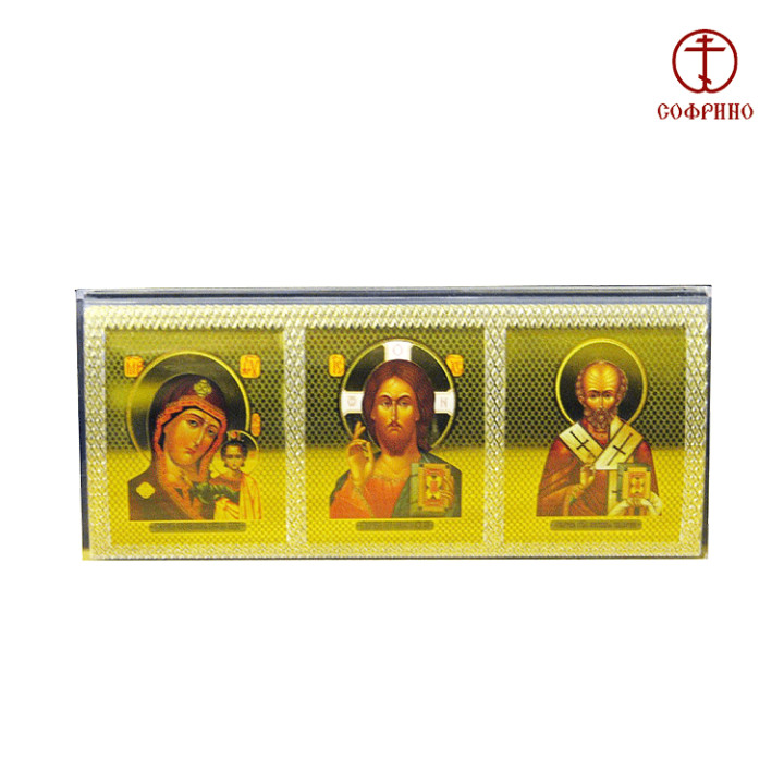 Икона для машины "Тройная", 4 x 9 см