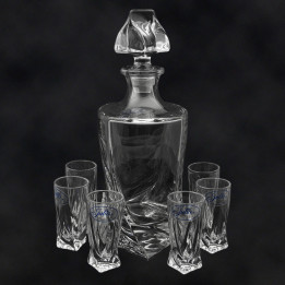 Liqueur Set QUADRO — Decanter 500 ml and 6 Glasses of 50 ml