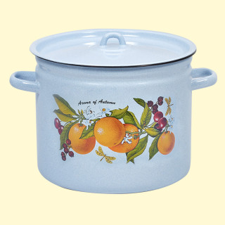 Topf mit Deckel " Frucht Fantasie" emailliert, 9 L