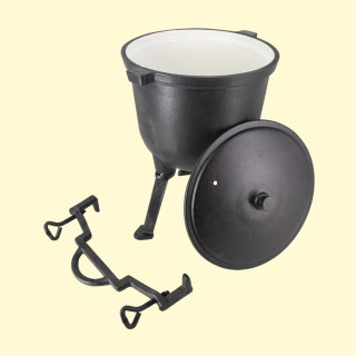 Gusseisen Topf auf Beinen, emailliert, 7 l