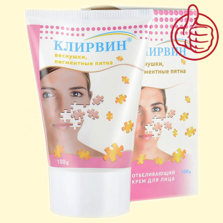 Bleaching Gesichtscreme "Klirvin" gegen Sommersprossen und Altersflecken, 100 g