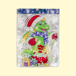 Set-Paper decoration 12 Piece Dragon with gifts. Happy New Year! 40 x 30 cm