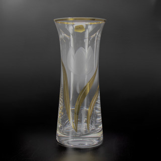 Vase CRYSTALEX Bohemia Tulpe mit Gold, 250 mm