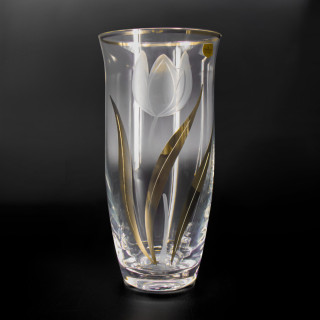 Vase CRYSTALEX Bohemia Tulpe mit Gold, 255 mm