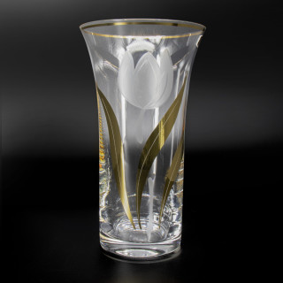 Vase CRYSTALEX Bohemia Tulpe mit Gold, 255 mm