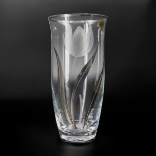 Vase CRYSTALEX Bohemia Tulpe mit Silber, 255 mm