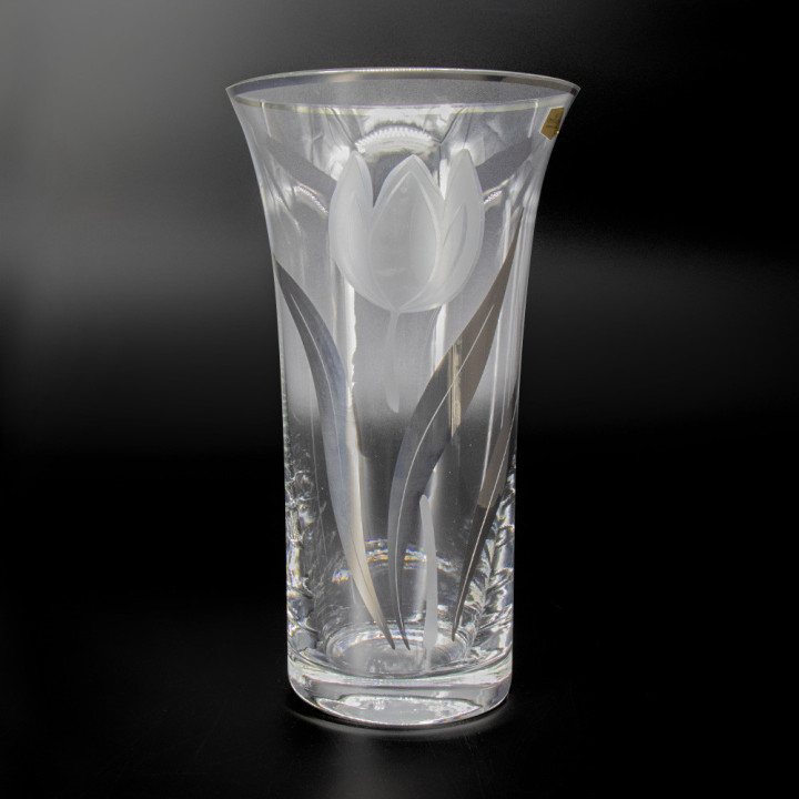 Vase CRYSTALEX Bohemia Tulpe mit Silber, 255 mm