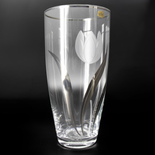 Vase CRYSTALEX Bohemia Tulip with Silver, 300 mm