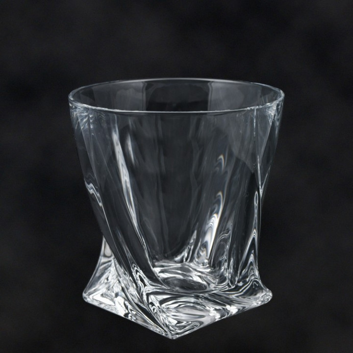 Whisky-Glas-6er-Set QUADRO 340 ml, H-9,5 cm, D-9 cm