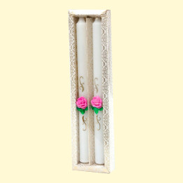 Hochzeitkerzen aus Wachs, 2 St., 26 cm, ⌀ ca. 2 cm