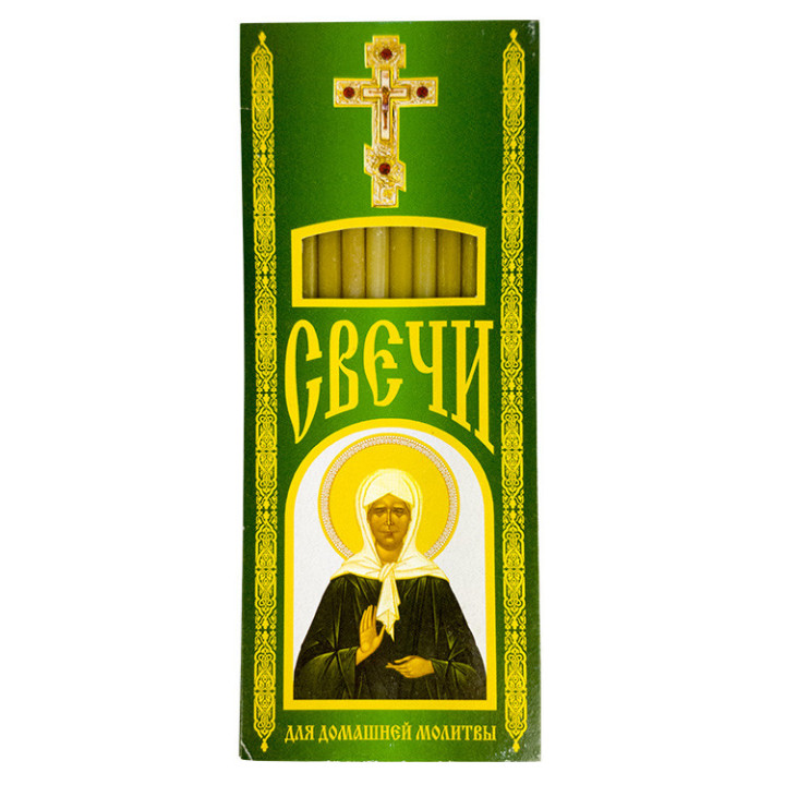 Paraffinkerzen-Set "Матрона Московская" 12 St., für Hausgottesdienst, 18 cm, ⌀ ca.5 mm
