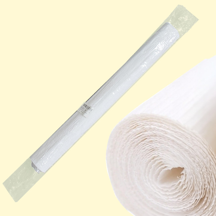 White corrugated paper for gift wrapping and needlework 10 m
