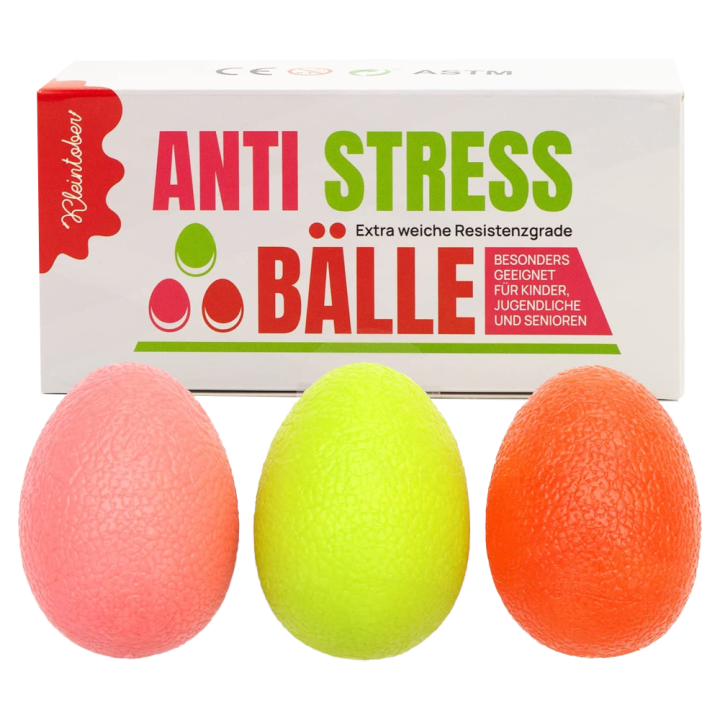 Eiförmige Antistressbälle 3 Stück