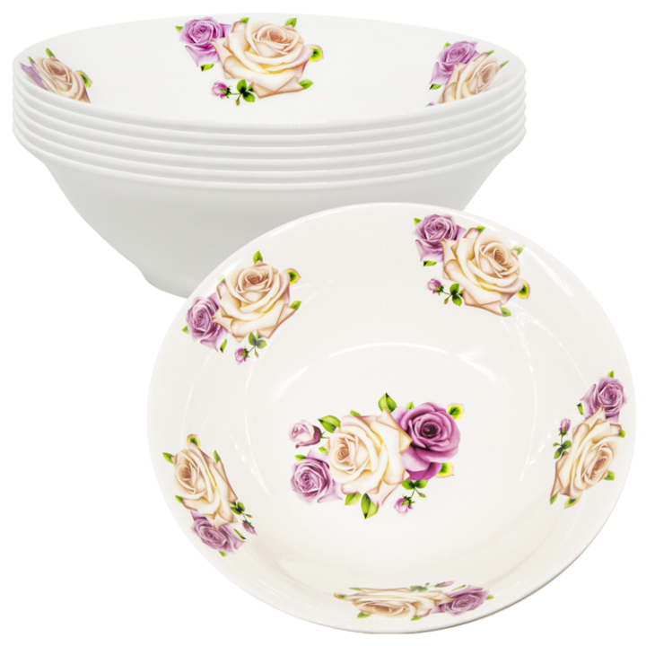Suppenteller-Set, 6 St "Rosen" Ø18 cm