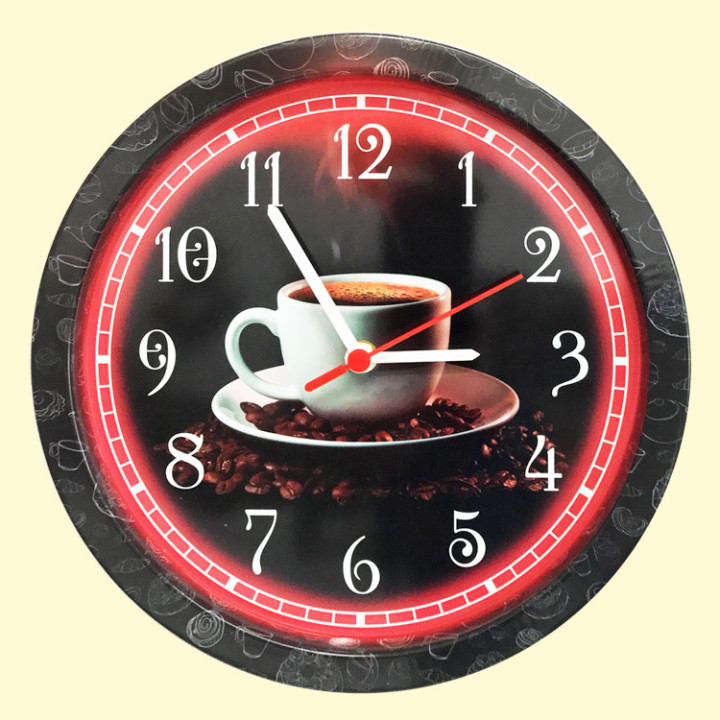 Wanduhr aus Blech, Durchmesser: 28 cm