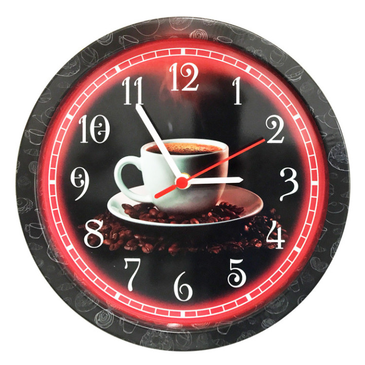 Wanduhr aus Blech, Durchmesser: 28 cm